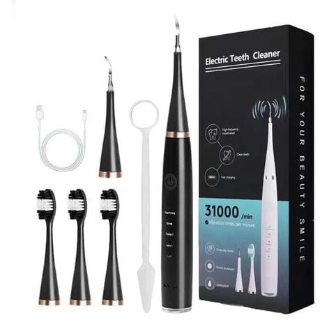 Electric Tooth Cleaner Adult Powerful Toothbrush With Plaque Remover - Black