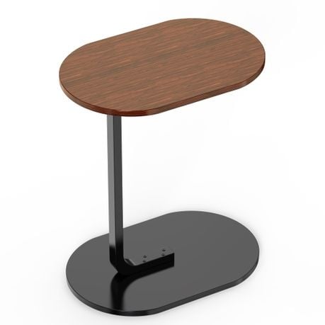 C Shaped End Table Side Table Sofa Snack Table Couch Table for Lving Room - Black