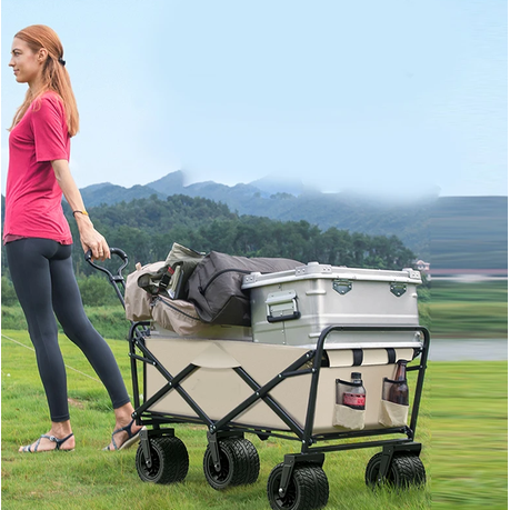 Outdoor Multi-Purpose Beach Foldable Utility Beach Trolley Cart