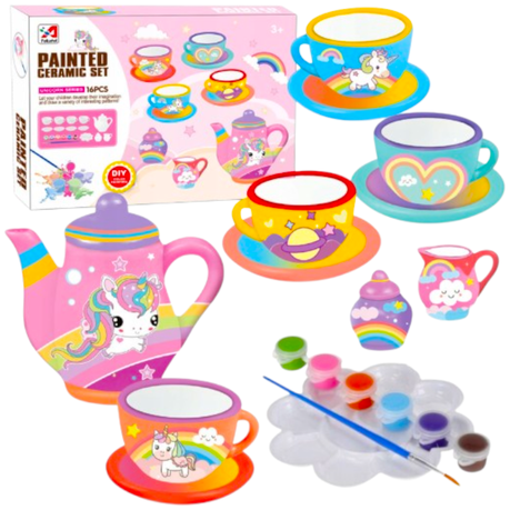 Painted Cereamic Set (Unicorn Series) 16 Pieces