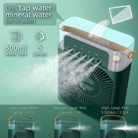 Air Conditioner Fan,Evaporative Air Cooler with 7 Colors LED Light - Black