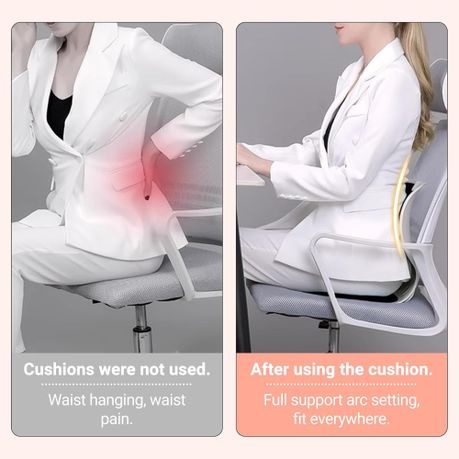 Posture Correction Chair Lumbar Support Cushion - Black