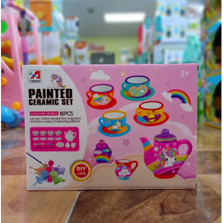 Painted Cereamic Set (Unicorn Series) 16 Pieces