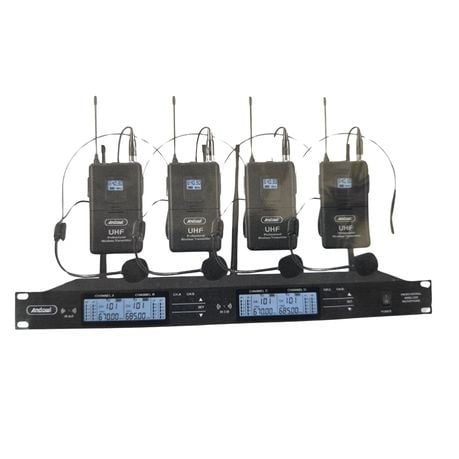 4 Lapel Headset Microphones for Stage performance, public speaking -UHF
