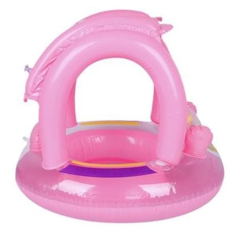 Sunshade Seat Infant Water Floating Boat Inflatable Swim Ring for Baby