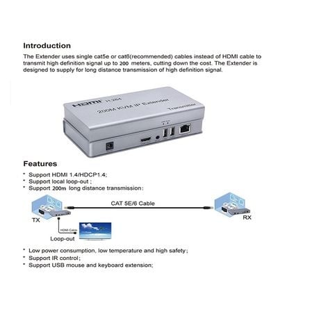 Hdmi 200m KVM Ip Extender
