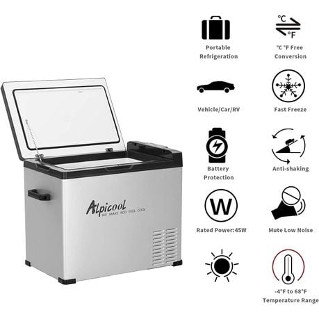 Alpicool 25L Portable Refrigerator Car Freezer Car Fridge