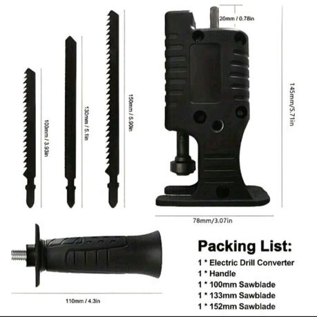 Reciprocating Saw Conversion Head for Woodworking