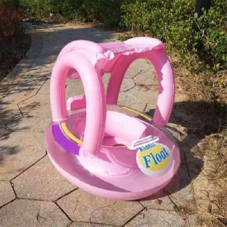 Sunshade Seat Infant Water Floating Boat Inflatable Swim Ring for Baby