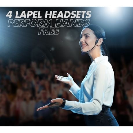 4 Lapel Headset Microphones for Stage performance, public speaking -UHF