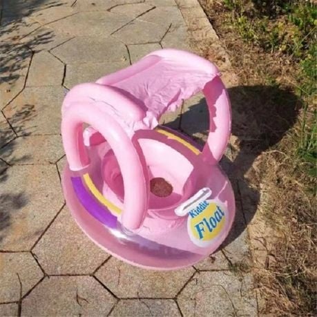 Sunshade Seat Infant Water Floating Boat Inflatable Swim Ring for Baby