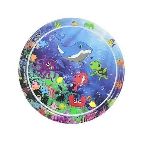 100x100cm Tummy Time Water Mat Inflatable Playmat Visual for Babies