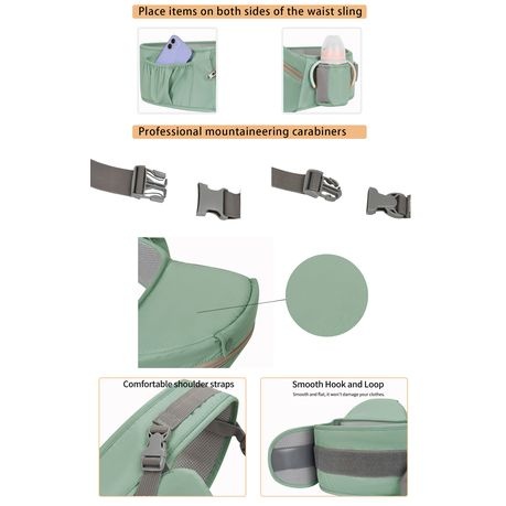 Green Baby Carrier with Hip Seat,Adjustable Removable 6in1 Baby Carrier