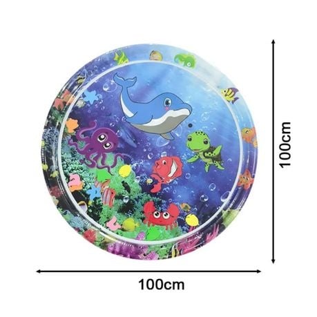 100x100cm Tummy Time Water Mat Inflatable Playmat Visual for Babies