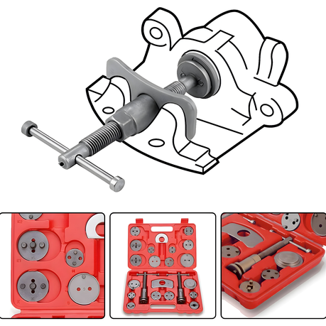 22 Pieces Brake Calliper Tool - Piston Reset & Pad Spreader Kit