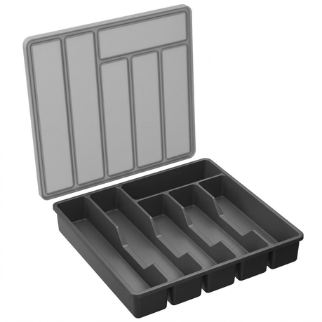 KINGSTAR Silverware Organizer with Lid Covered Kitchen Drawer
