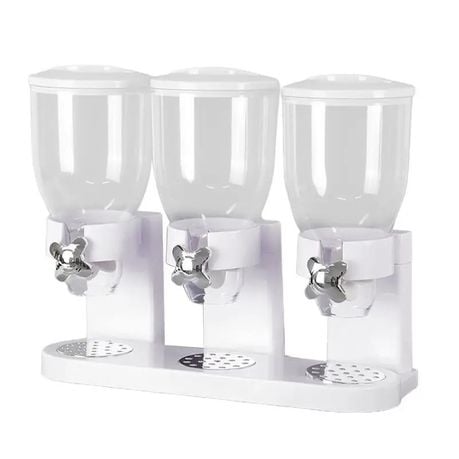 R01-CD03 Triple Cereal Dispenser Storage - White