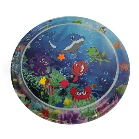 100x100cm Tummy Time Water Mat Inflatable Playmat Visual for Babies