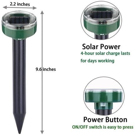 Solar Powered Outdoor Mole Repellent Circular Pest Control Gopher Chaser