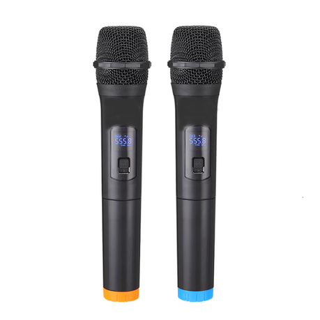 Pair Of Wireless Vocal Microphone With Rechargeable Receiver