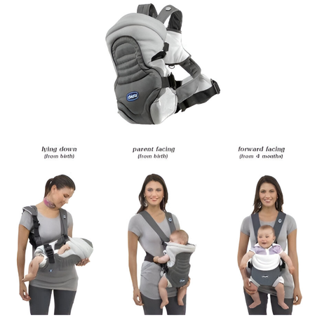 Adjustable Baby Sling - Ergonomic Design, Waist Belt Support-Grey.