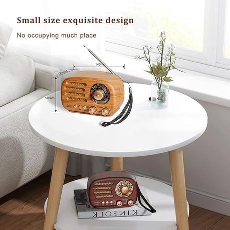 Portable Vintage Radio Retro Bluetooth Speaker Wood Finish