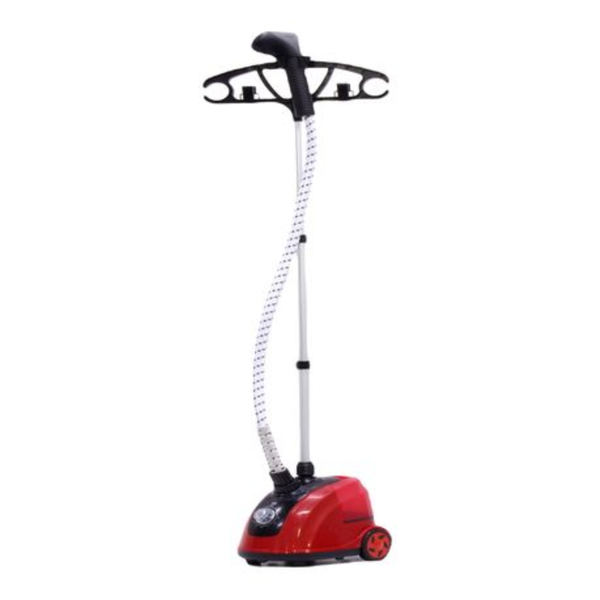 Standing Steam Iron - Garment Hanging Electric Ironing Steamer - Red