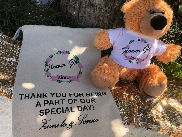 thumbnail image 2 of FE Flower Girl Teddy Bear Plush – Wedding Flower Girl Gifts – Adorable Stuffed Bear 2 of 5