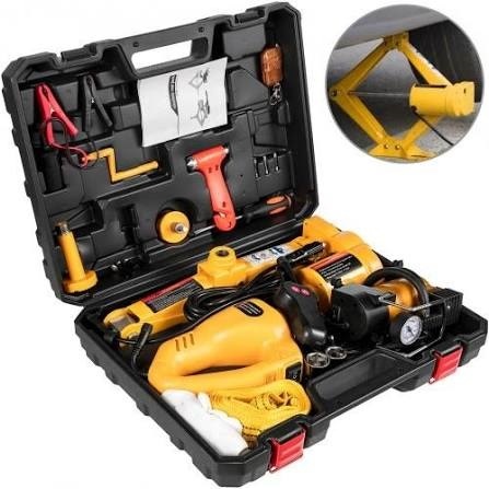 3-Ton Automotive Electric Scissor Car Jack Lift Tool Kit Tire Change Repair