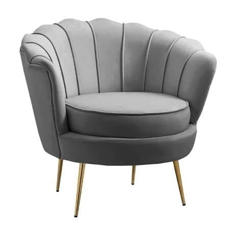 Tulip Single Seater Velvet Couch - Grey picture