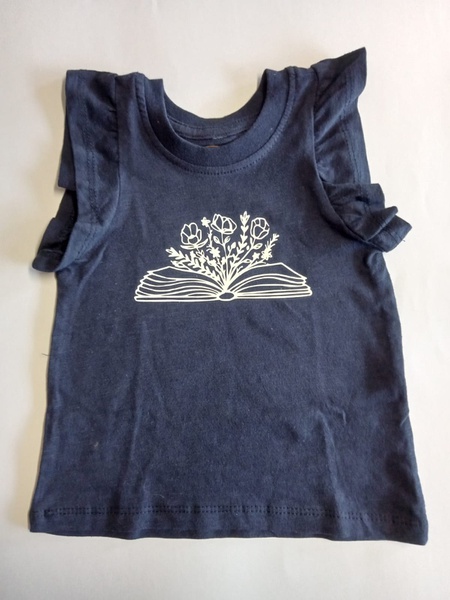 Floral Book-Navy and white