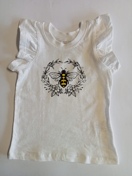 Floral Bee-White and black
