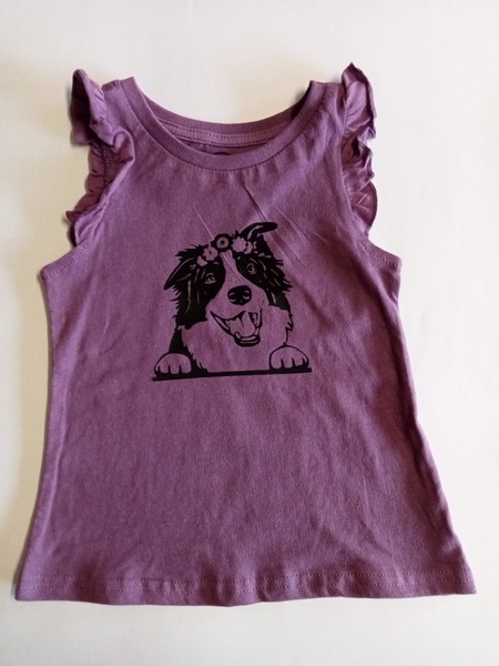 Floral Sheepdog-Purple and black