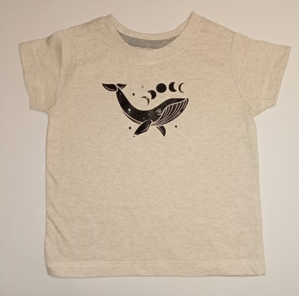 Moon Whale-Cream and black