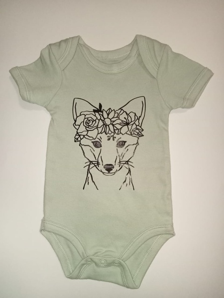 Floral Fox-Mint Green