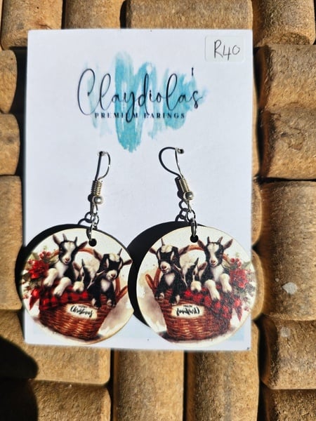 Goat Wooden Earrings