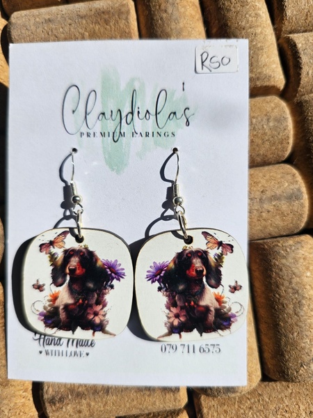 Dachshund Wooden Earrings