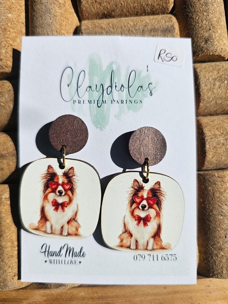 Dog Wooden Earrings