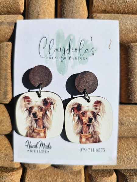 Dog Wooden Earrings