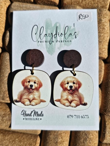 Labrador Wooden Earrings