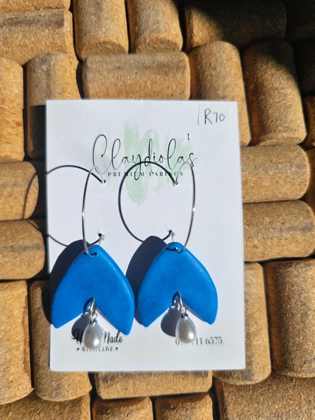 Blue with Pearl on hook
