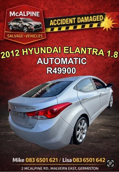 2012 HYUNDAI ELANTRA 1.8 AUTOMATIC