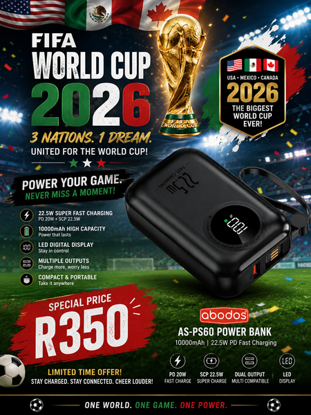 ABODOS 10000mAh Type-C & Lightning Super Charging Power Bank AS-PS60