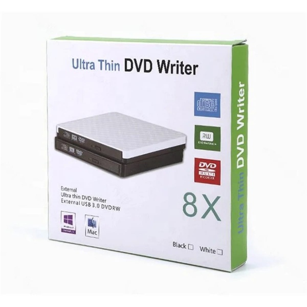 CTDW Ultra-Thin External USB 3.0 DVD Writer – 8X DVDRW