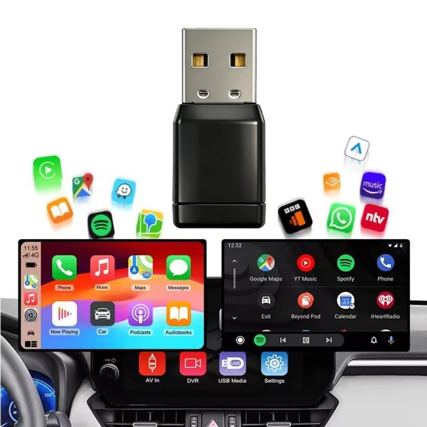 Mini Wireless Carplay & Android Auto Adapter (USB+Type-C) - CP022 picture