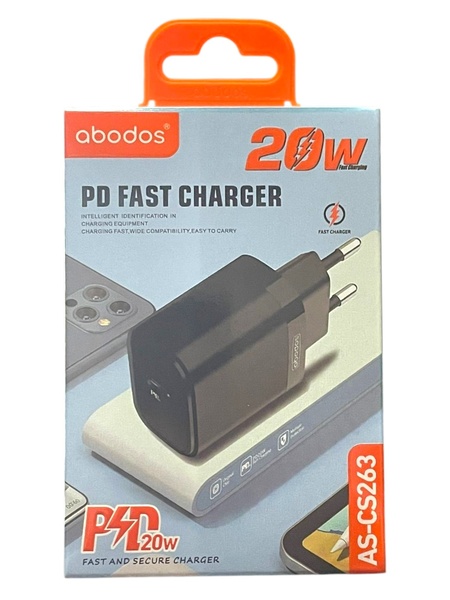 Abodos 20W Type-C PD Fast Charger AS-CS263 Black