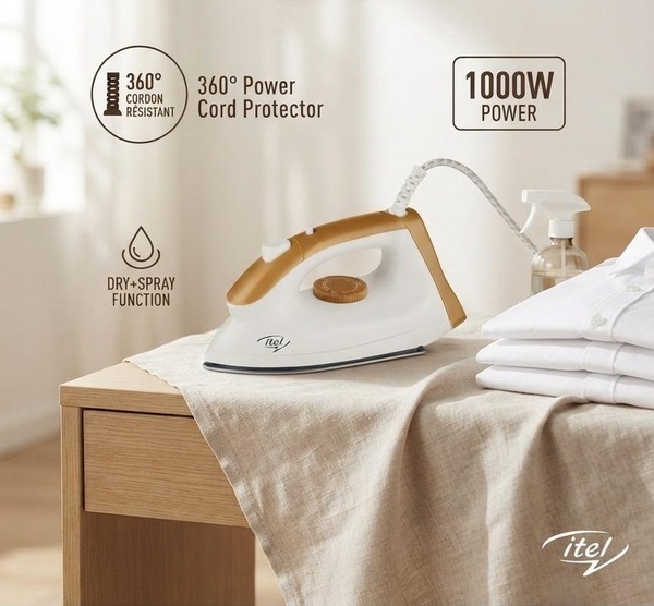 ITEL DRY & SPRAY IRON 1000W - R129,00 Each Excl VAT   - MOQ  6