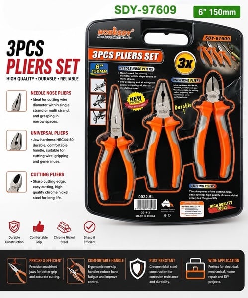 HORUSDY 3PCS PLIERS SET - R129,00 Each Excl VAT   - MOQ  6