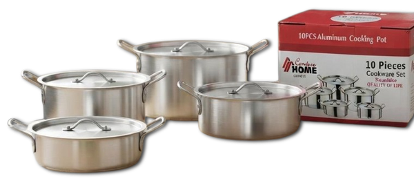 CONDERE HOME 10 PCS ALUMINUM COOKWARE SET - R332,10 Each Excl VAT - MOQ  4