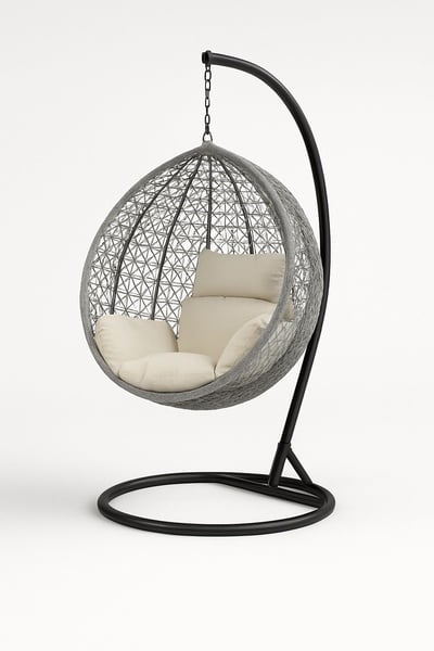 Egg Ratten Hanging Swig Chair made in steel fram and ratten weaving